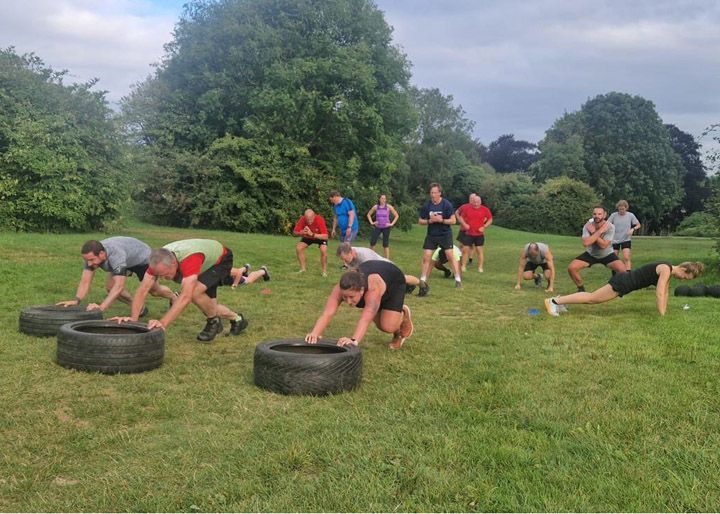 Photo of tyre push exercise